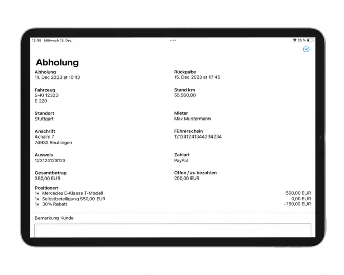 Anleitung zur Dokumentation von Schäden.