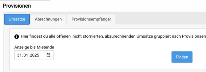 Auswahl der Provision