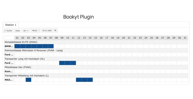 Belegungsplan, direkt in Wordpress