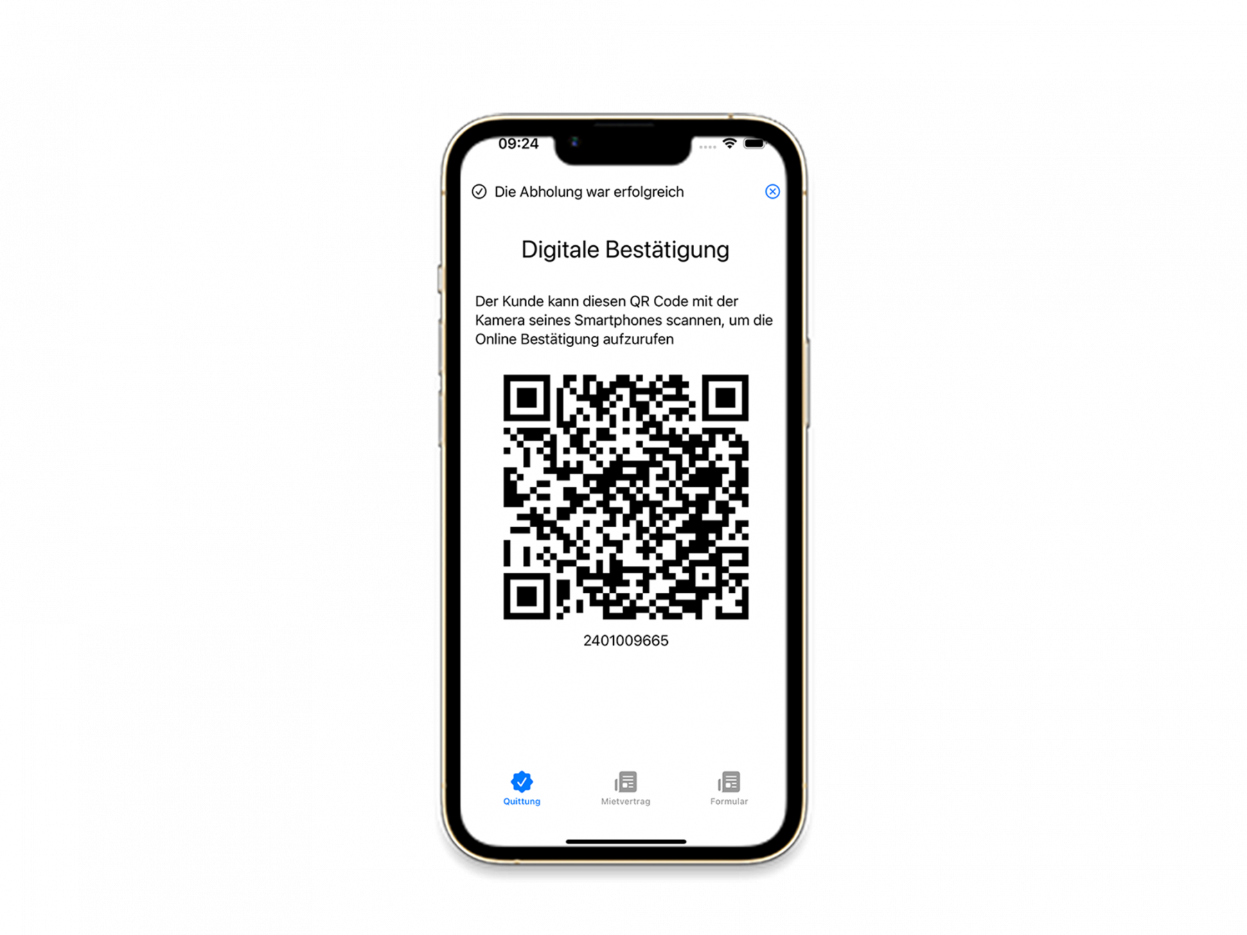 Handheld für mobile Vermietung und digitalem Mietvertrag