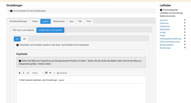 E-Mail Kopf- und Fußzeilen anpassen