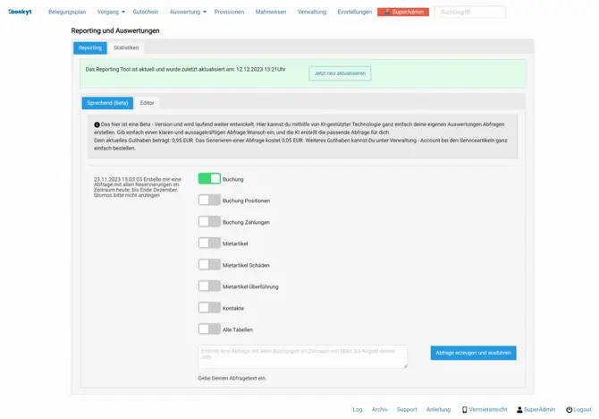 Erfahre mehr über die neuen KI-gestützten Reportings in bookyt.
