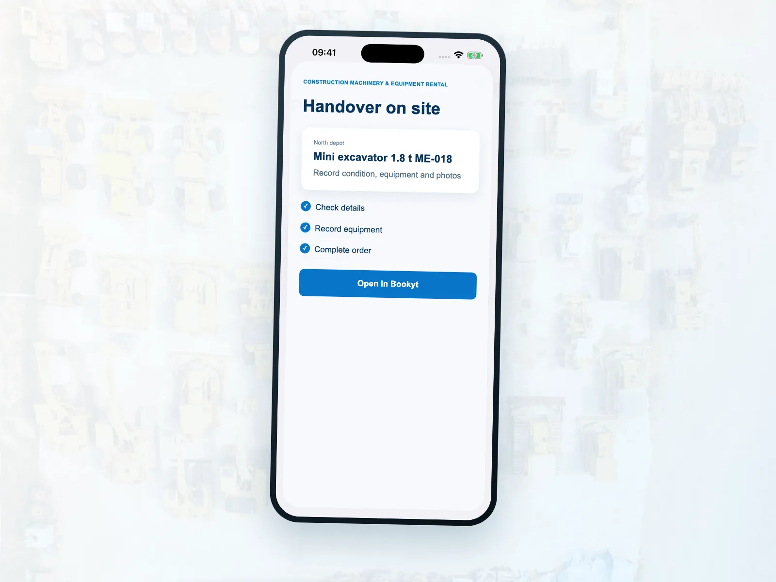 Mobile working in equipment rental