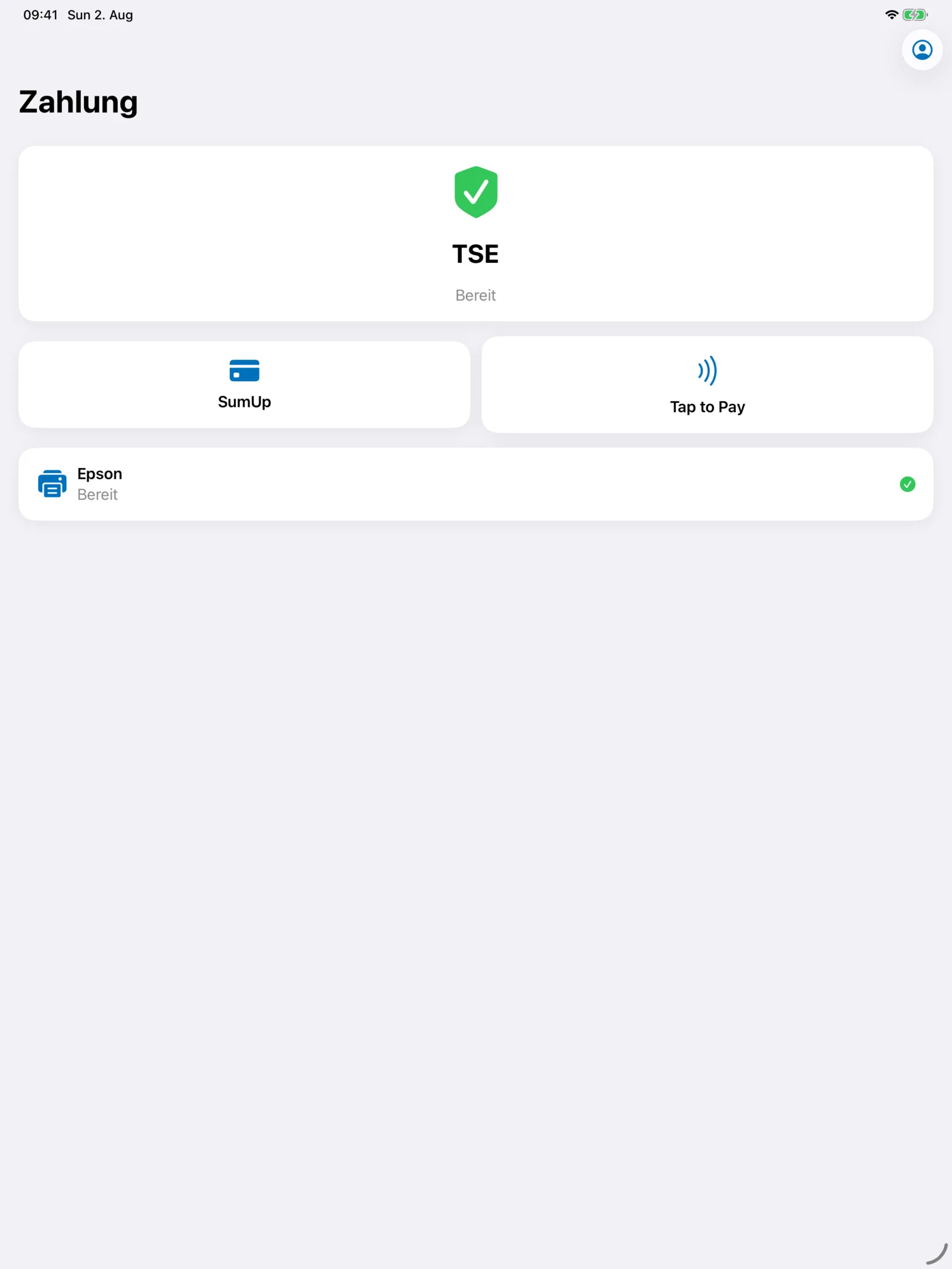 Mobile Zahlungen in der deutschen Bookyt App auf dem iPad