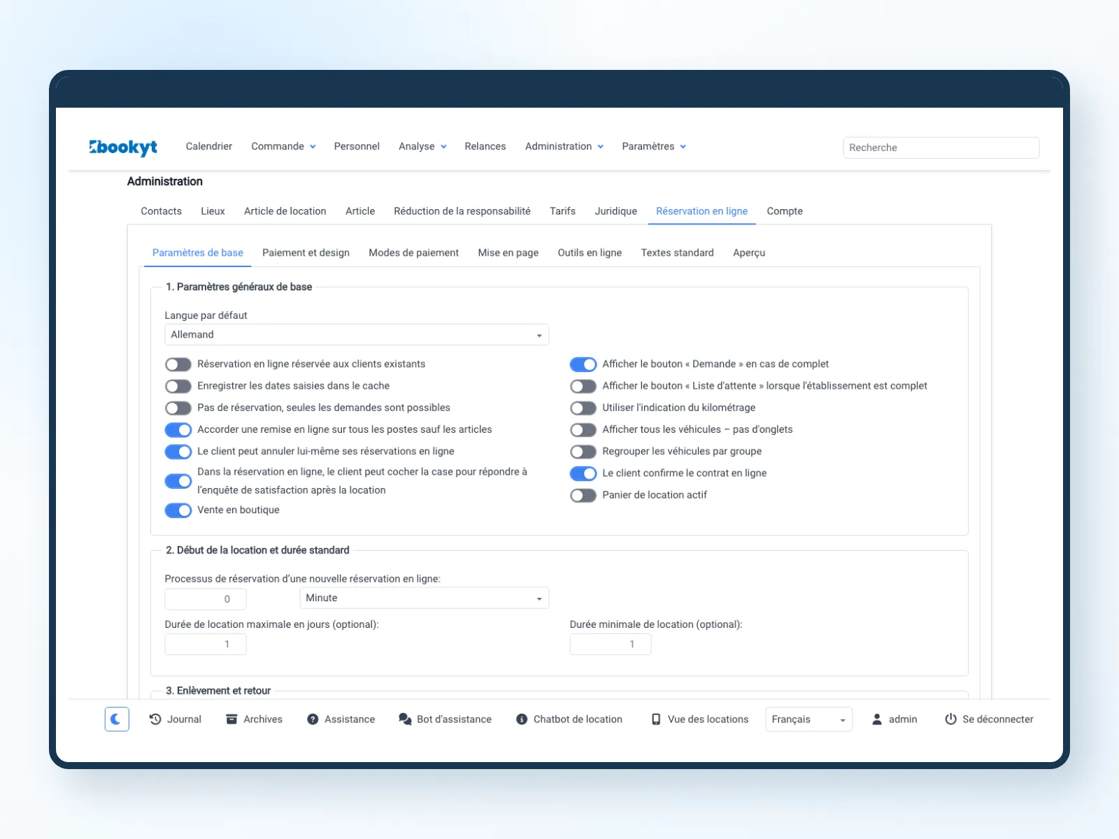 Configuration de la r&eacute;servation en ligne Bookyt pour votre propre site web