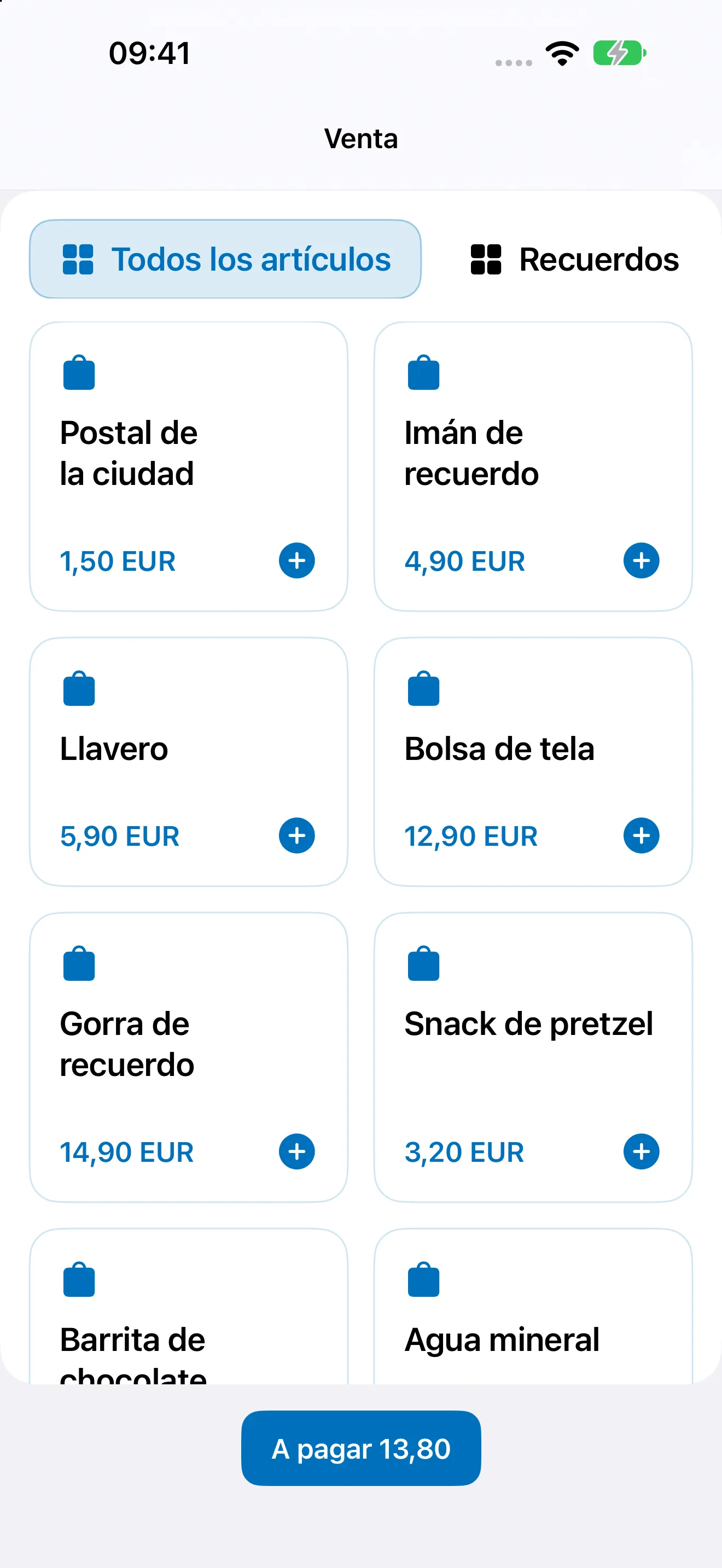 Venta directa Bookyt en iPhone con categor&iacute;as, art&iacute;culos y precios