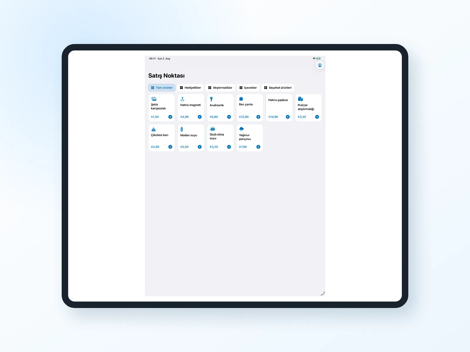 iPad &ccedil;er&ccedil;evesinde satış &uuml;r&uuml;nleriyle Bookyt POS sistemi