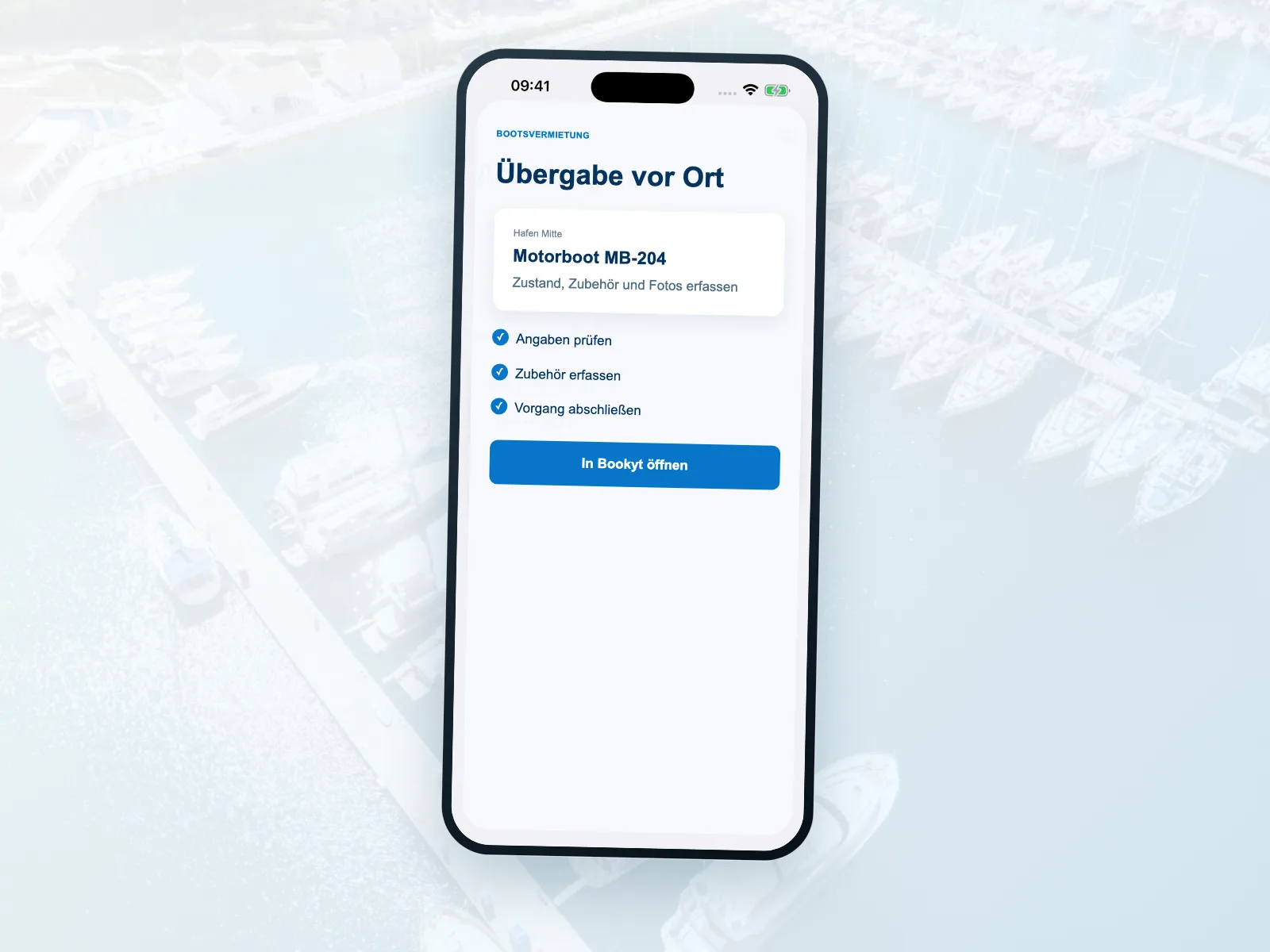 Mobile Boots&uuml;bergabe und R&uuml;cknahme mit Bookyt