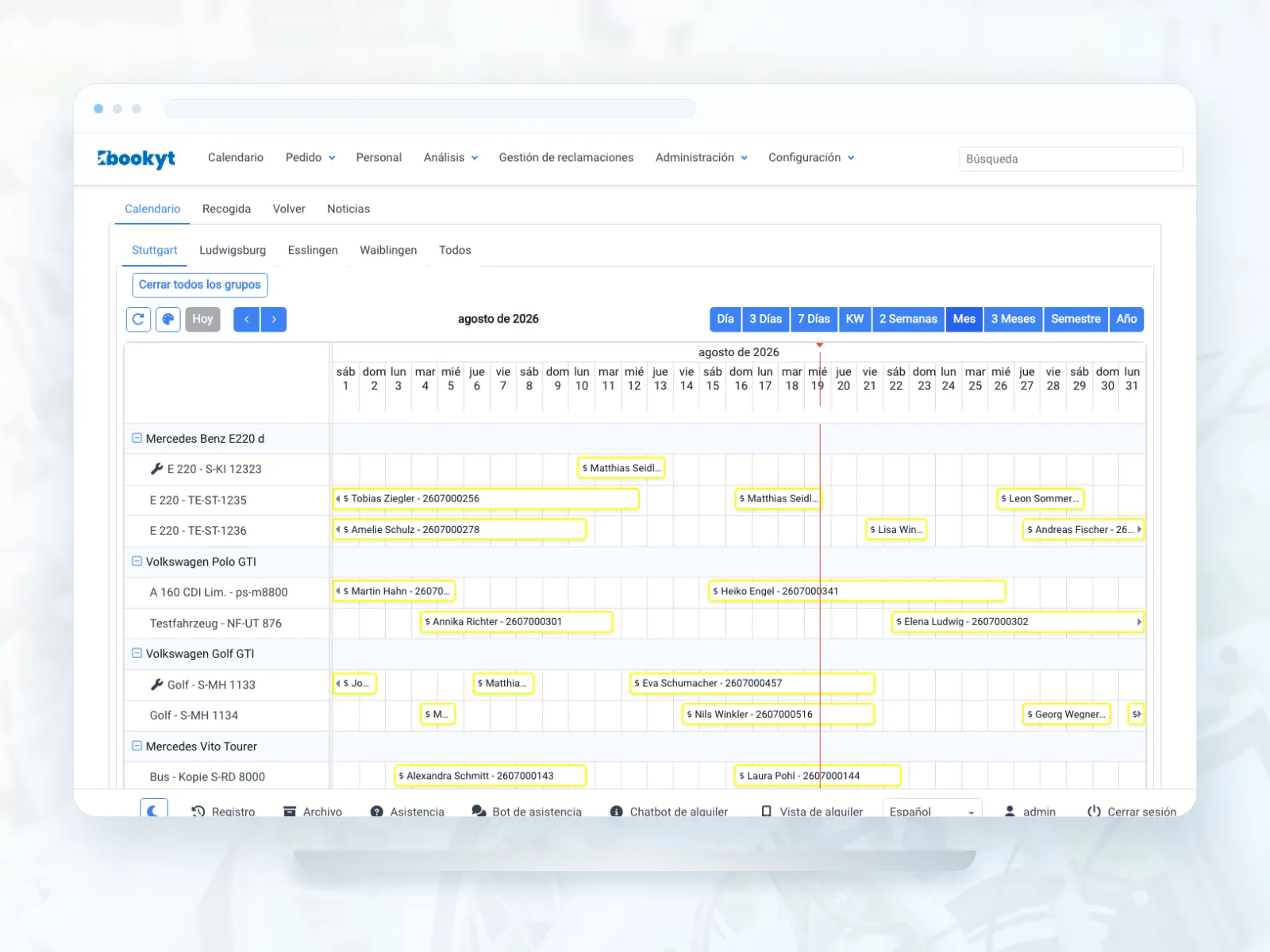 Calendario de bicicletas y bicicletas el&eacute;ctricas en Bookyt