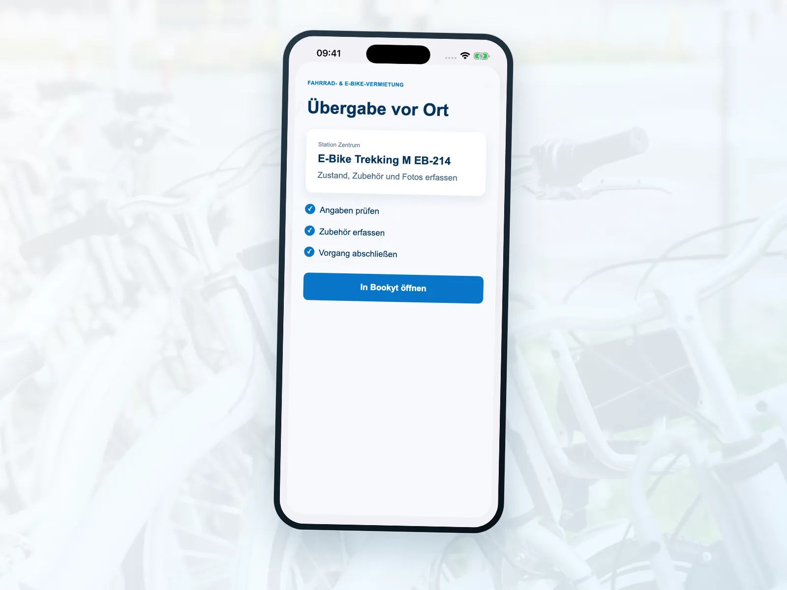 Mobile &Uuml;bergabe und Zustandsdokumentation in Bookyt