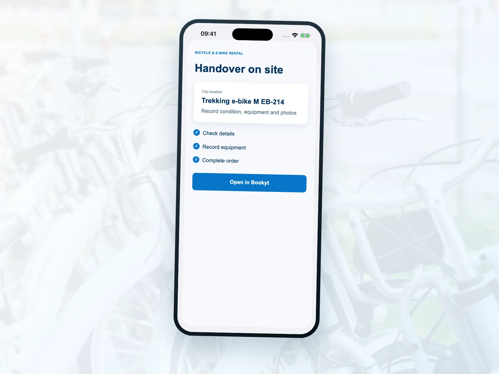 Mobile working in bicycle rental