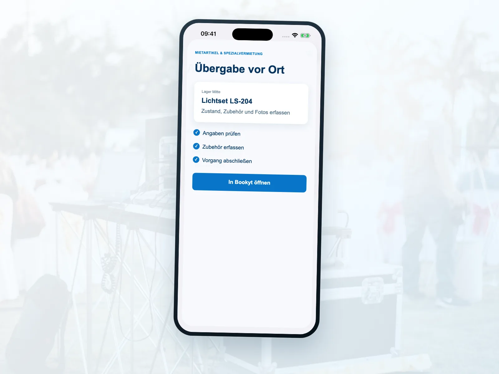 Mobile Arbeit bei der Mietartikelvermietung