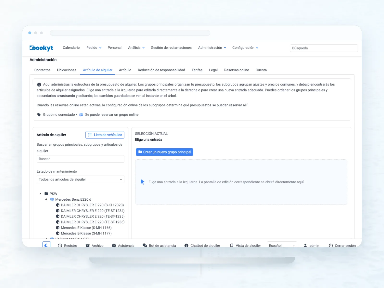 Ubicaciones, tramos de playa y sillas de playa numeradas en Bookyt
