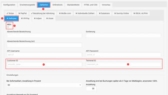 Saferpay Anbindung an bookyt