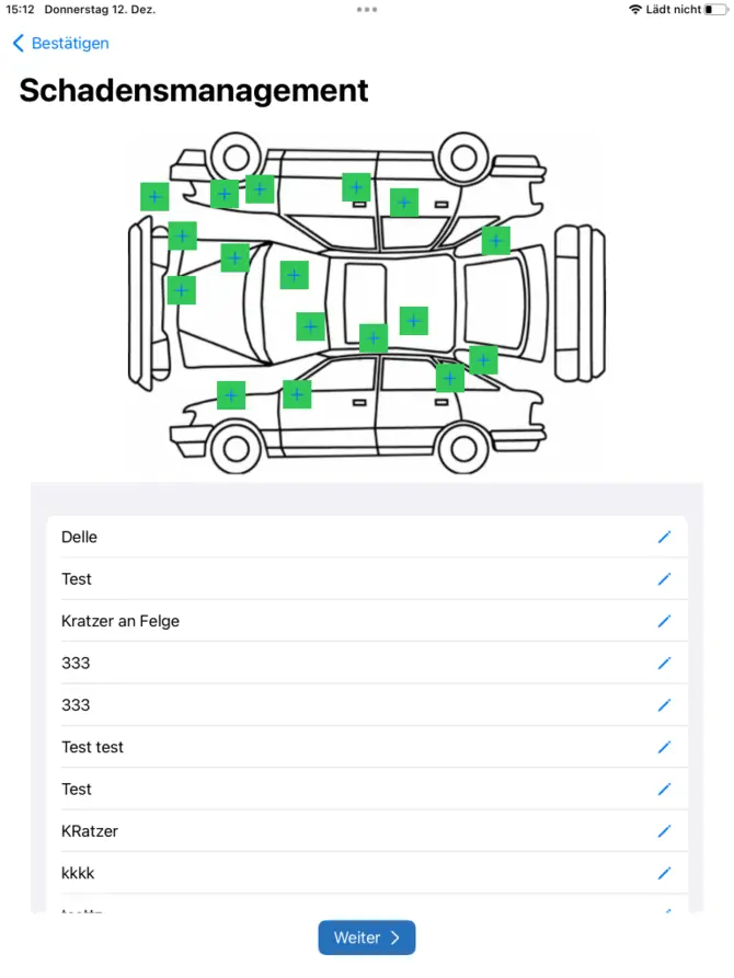 Schadensmanagement in der bookyt App